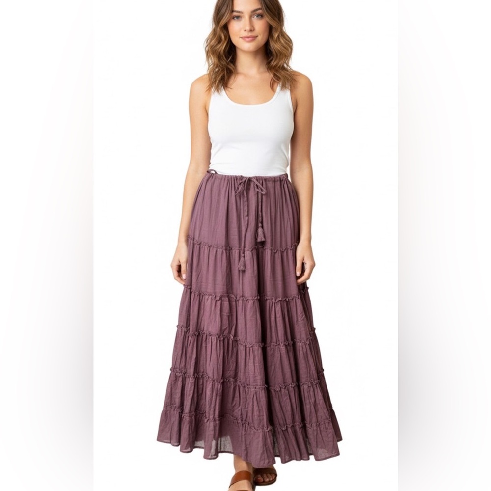 Women's Purple bohemian style Maxi Skirt